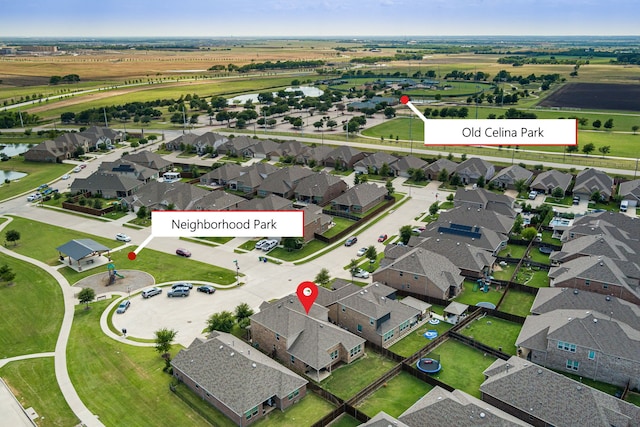 1205 Glacier Ct, Celina, TX 75009 - aerial view of property's location featuring nearby suburban area and a nearby body of water