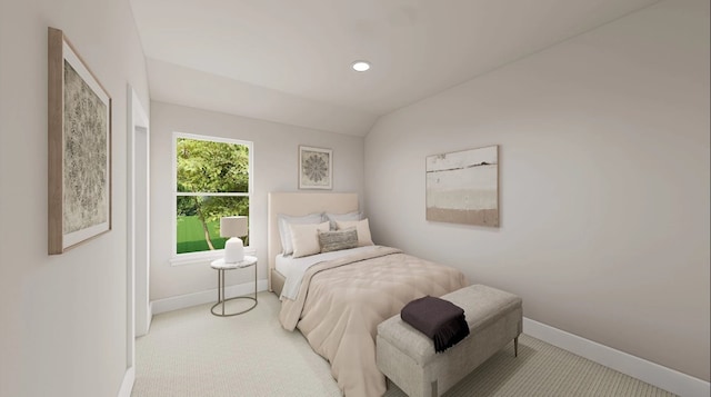 1605 Mint Rd, Argyle, TX 76226 - carpeted bedroom featuring baseboards, vaulted ceiling, and recessed lighting