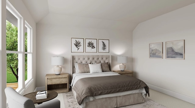 1605 Mint Rd, Argyle, TX 76226 - carpeted bedroom featuring lofted ceiling and baseboards