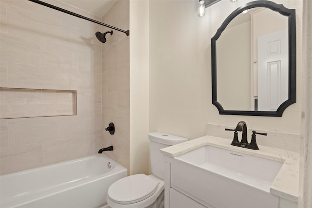 2810 Altman Dr, Irving, TX 75062 - bathroom with toilet, vanity, and tub / shower combination