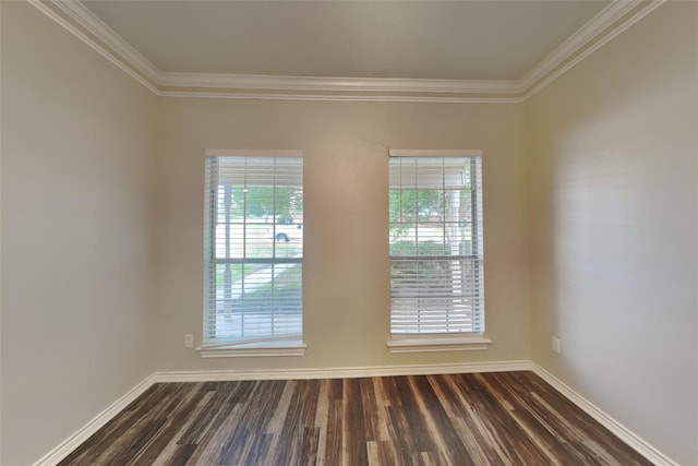 1701 Shiprock Dr, Plano, TX 75025 - spare room with ornamental molding, dark wood finished floors, and baseboards
