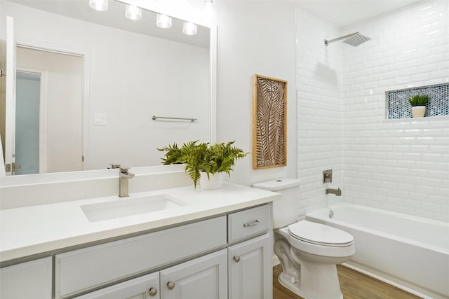 211 Windsong Way, Allen, TX 75002 - full bath featuring vanity, toilet, shower / tub combination, and wood finished floors
