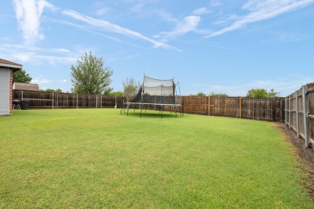 419 NW Murphy Rd, Burleson, TX 76028 - fenced backyard featuring a trampoline