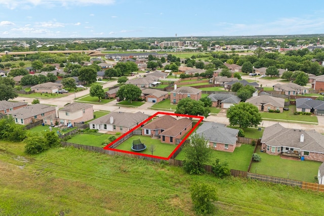 419 NW Murphy Rd, Burleson, TX 76028 - aerial perspective of suburban area featuring property parcel outlined