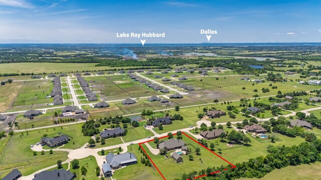 499 Savannah Hill Ln, Rockwall, TX 75032 - aerial view of property's location featuring property boundaries highlighted and a nearby body of water