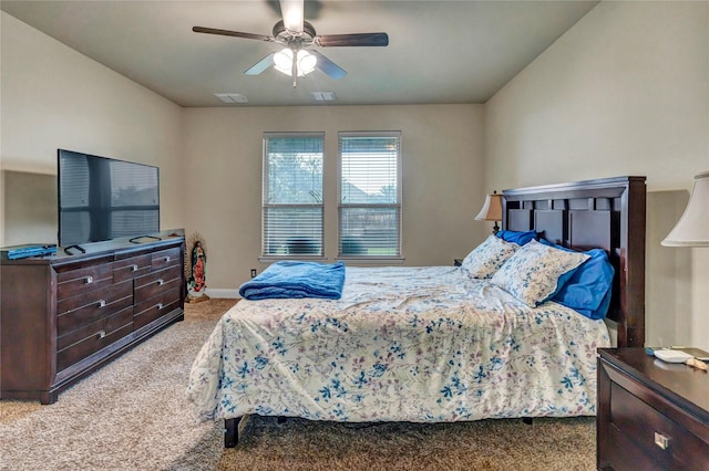 6158 Stillhouse Ln, Fort Worth, TX 76179 - bedroom with light colored carpet, a ceiling fan, and baseboards