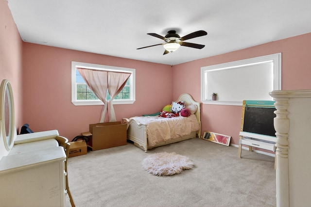 2913 Harlan Dr, Mesquite, TX 75150 - carpeted bedroom featuring a ceiling fan