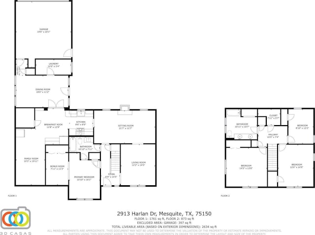 2913 Harlan Dr, Mesquite, TX 75150 - room layout
