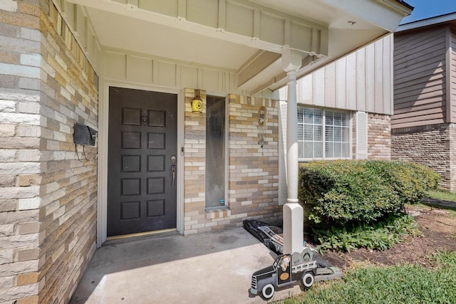 2913 Harlan Dr, Mesquite, TX 75150 - entrance to property with board and batten siding and brick siding