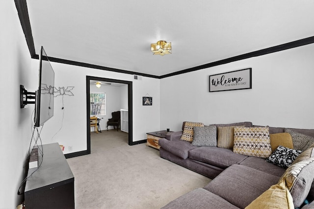2913 Harlan Dr, Mesquite, TX 75150 - living area with ornamental molding, carpet floors, and baseboards