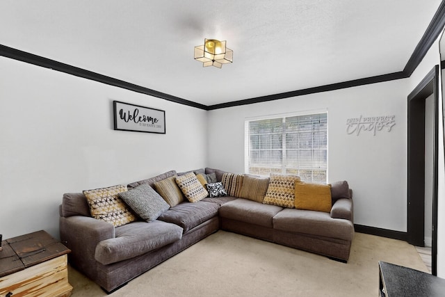 2913 Harlan Dr, Mesquite, TX 75150 - living area featuring crown molding and light carpet