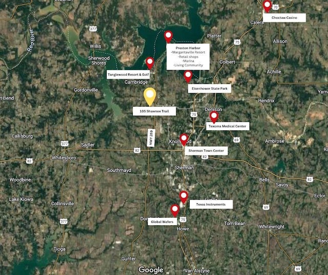 105 Shawnee Trl, Pottsboro, TX 75076 - map / location