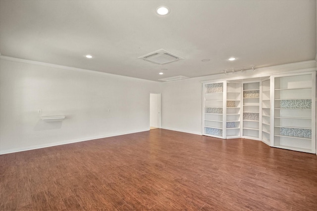104 Spring Creek Dr, Waxahachie, TX 75165 - unfurnished room featuring recessed lighting, baseboards, crown molding, and wood finished floors