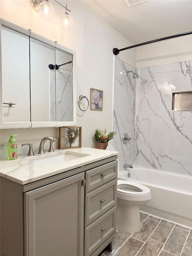 739 W Pine St, Jacksboro, TX 76458 - full bathroom with vanity, bathtub / shower combination, and toilet