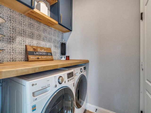 1517 Port Millstone Trl, Wylie, TX 75098 - laundry area featuring separate washer and dryer, cabinet space, and baseboards