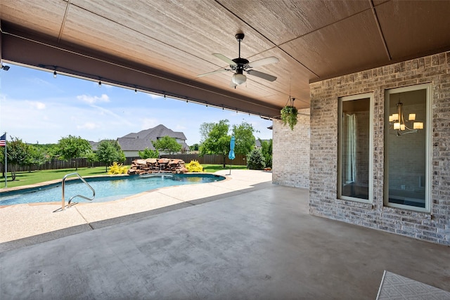 704 Prairie Timber Rd, Burleson, TX 76028 - fenced backyard featuring a patio and ceiling fan