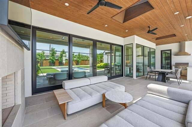 4207 Valley Ridge Rd, Dallas, TX 75220 - view of patio / terrace with a ceiling fan and area for grilling