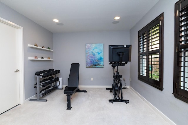 2411 N Hall St Unit 40, Dallas, TX 75204 - exercise room with carpet floors, recessed lighting, and baseboards