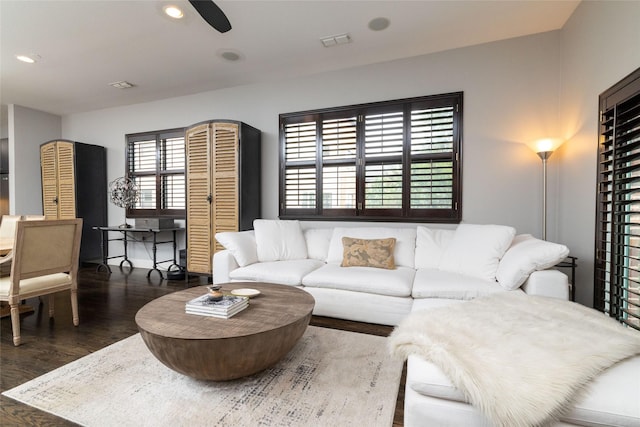 2411 N Hall St Unit 40, Dallas, TX 75204 - living room featuring wood finished floors and recessed lighting