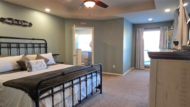 504 Greenwood Ln, Krum, TX 76249 - bedroom with carpet flooring, baseboards, recessed lighting, and a ceiling fan