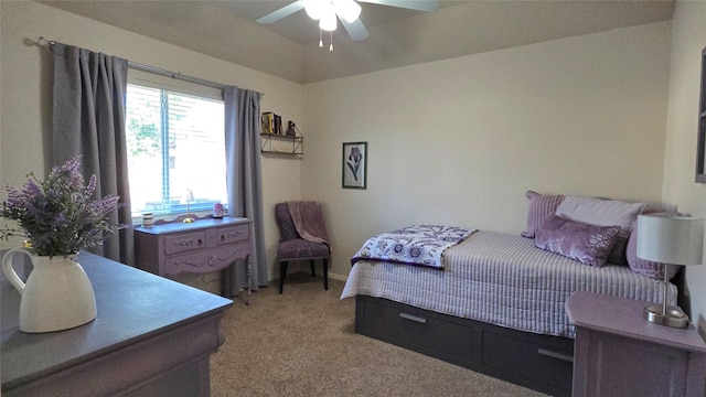 504 Greenwood Ln, Krum, TX 76249 - bedroom with light colored carpet and ceiling fan