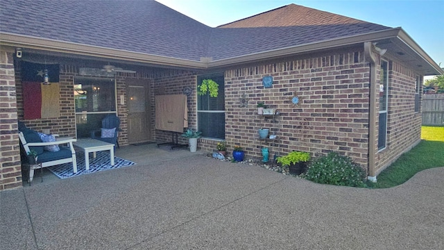 504 Greenwood Ln, Krum, TX 76249 - view of patio / terrace with a ceiling fan