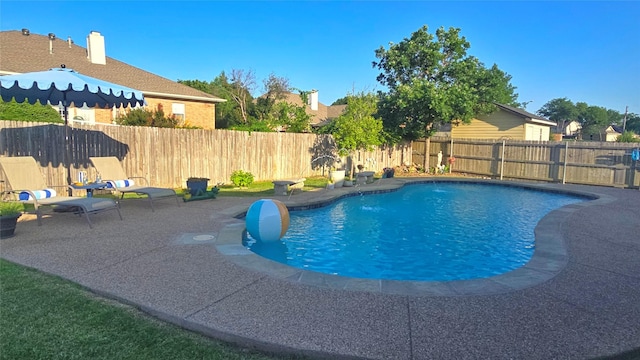 504 Greenwood Ln, Krum, TX 76249 - view of pool featuring a fenced backyard and a patio