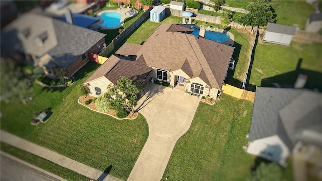 504 Greenwood Ln, Krum, TX 76249 - aerial overview of property's location with a pool area