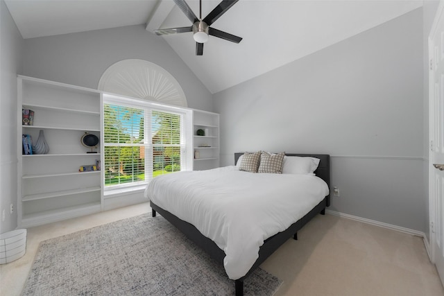 5617 Lindsey Dr, Plano, TX 75093 - carpeted bedroom with vaulted ceiling and ceiling fan