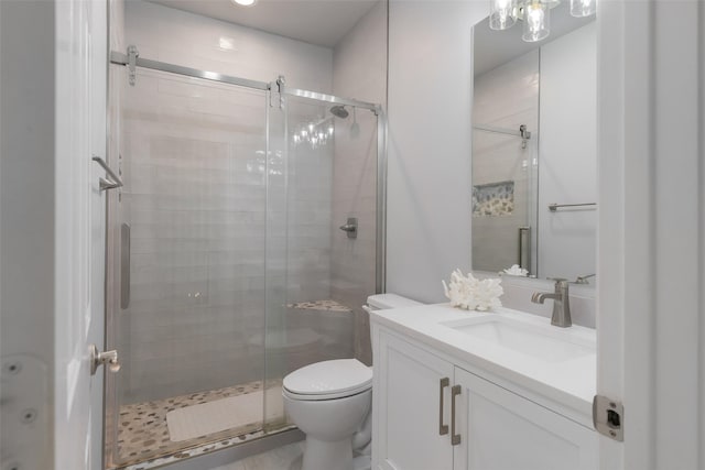 5617 Lindsey Dr, Plano, TX 75093 - full bath with vanity, a stall shower, and toilet