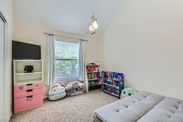 631 Ridgemont Dr, Allen, TX 75002 - bedroom featuring carpet floors and lofted ceiling