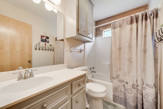 14213 Clark Dr, Streetman, TX 75859 - bathroom with vanity and shower / tub combo with curtain