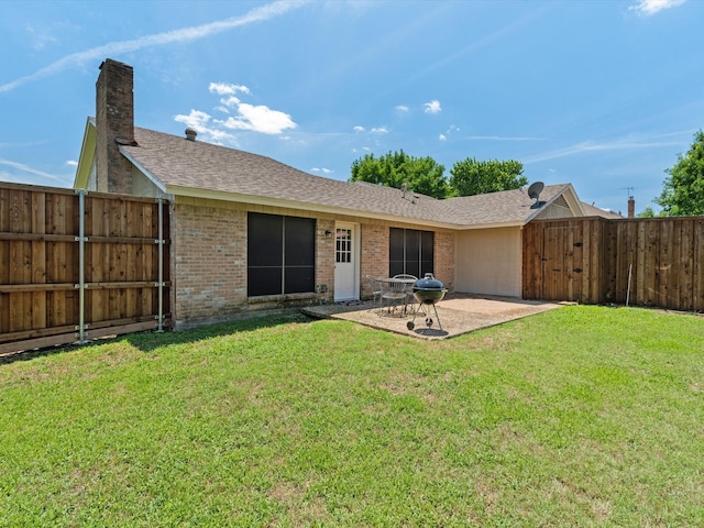 1507 Summertree Ct, Richardson, TX 75082 - rear view of property featuring brick siding, a patio, and a shingled roof