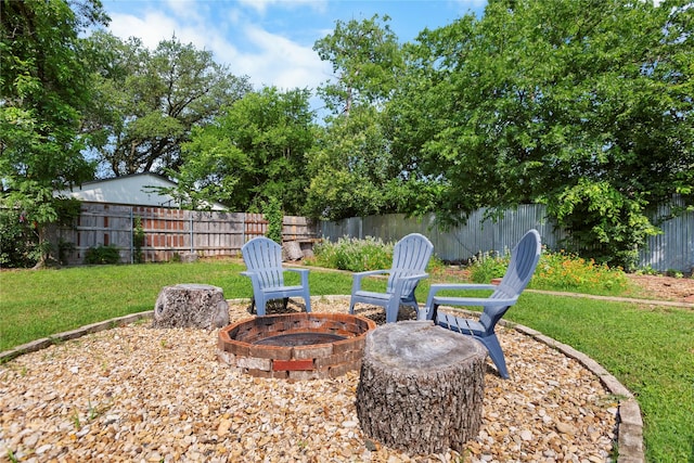 3819 Hubby Ave, Waco, TX 76710 - view of yard with an outdoor fire pit