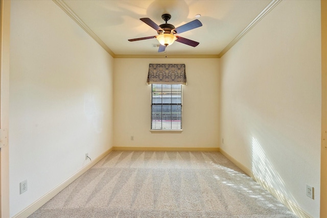 1891 Signal Ridge Pl, Rockwall, TX 75032 - spare room with ornamental molding, baseboards, carpet floors, and ceiling fan