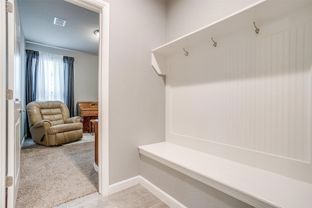 817 Nicole Way, Fort Worth, TX 76028 - mudroom featuring light wood-type flooring and baseboards