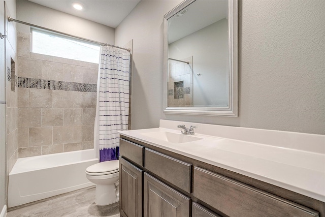 817 Nicole Way, Fort Worth, TX 76028 - full bath featuring toilet, wood finished floors, vanity, and shower / bath combo