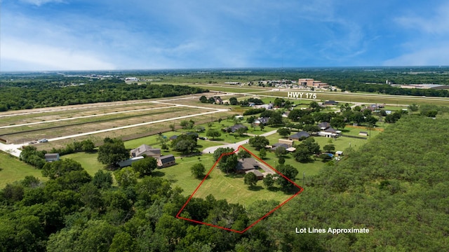 5691 Priscilla Ln, Kaufman, TX 75142 - overview of rural landscape with property parcel outlined