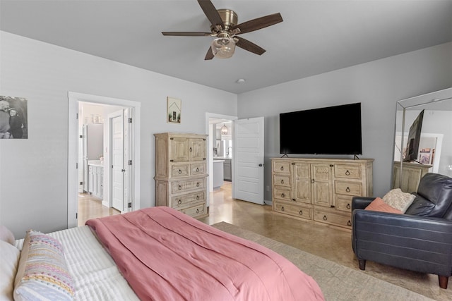243 Fm 203, Walnut Springs, TX 76690 - bedroom with ensuite bathroom and a ceiling fan