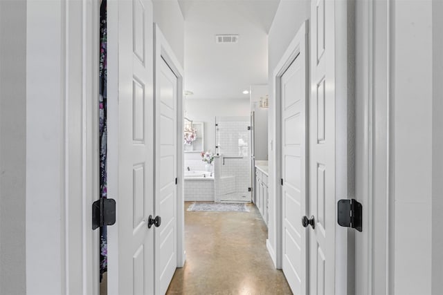 243 Fm 203, Walnut Springs, TX 76690 - hall with finished concrete floors