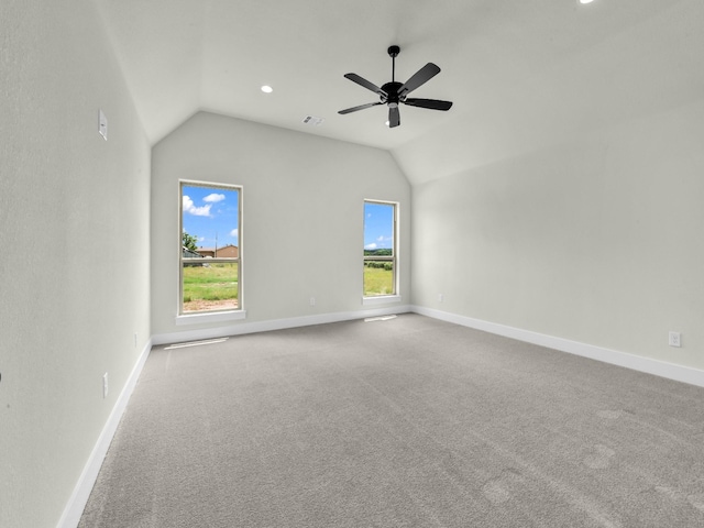 161 Altom Rd, Springtown, TX 76082 - bonus room featuring lofted ceiling, carpet floors, baseboards, a ceiling fan, and recessed lighting