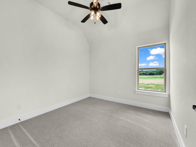 161 Altom Rd, Springtown, TX 76082 - carpeted empty room featuring a ceiling fan, baseboards, and lofted ceiling