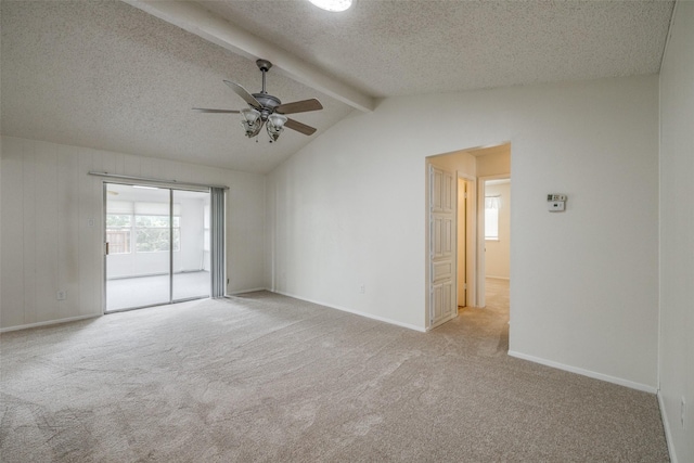 2315 Yale Dr, Arlington, TX 76015 - spare room featuring ceiling fan, light colored carpet, a textured ceiling, and baseboards