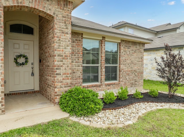3216 Jackal Dr, Lorena, TX 76655 - entrance to property with brick siding and a shingled roof