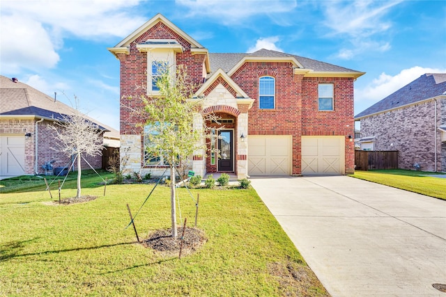 7216 Monet Ln, Grand Prairie, TX 75054 - traditional-style house featuring brick siding, concrete driveway, and a garage