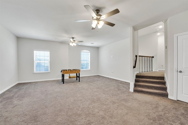 7216 Monet Ln, Grand Prairie, TX 75054 - carpeted spare room with a ceiling fan, attic access, and baseboards