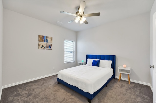 7216 Monet Ln, Grand Prairie, TX 75054 - bedroom with carpet flooring, baseboards, and a ceiling fan