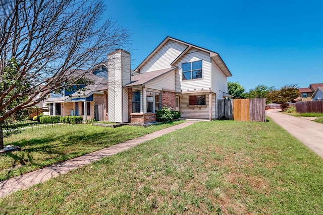 205 Callender Dr, Fort Worth, TX 76108 - view of front facade with brick siding and a chimney