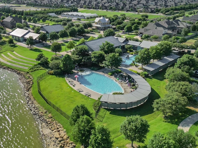 1302 20th St, Northlake, TX 76226 - aerial view of residential area featuring a pool