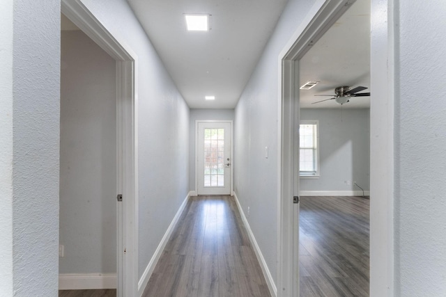 2835 Gladstone Dr, Dallas, TX 75211 - hall featuring wood finished floors, healthy amount of natural light, and baseboards